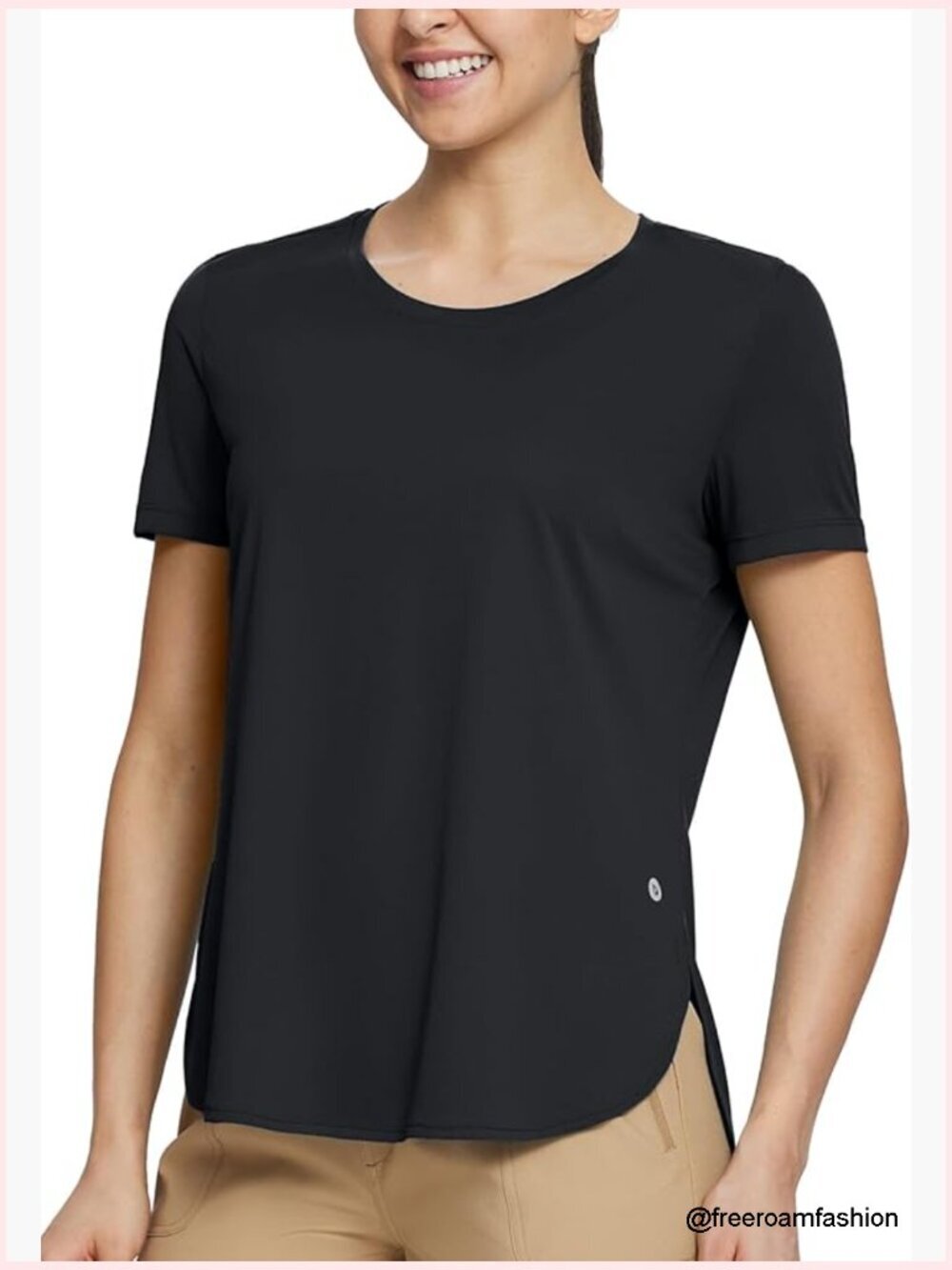 Women's Short Sleeve Crew Neck Workout T-Shirt UPF 50+ Running Top